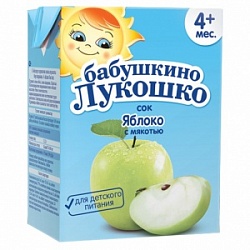Сок Бабушкино лукошко 200мл Яблочный осветленный т/п