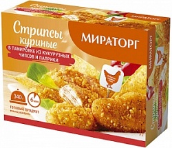 Мираторг Стрипсы куриные в панировке из кукурузных чипсов и паприки зам 340 гр