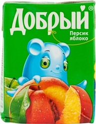 Сок Добрый 0,2л яблоко-персик т/п
