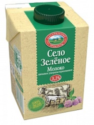 Село зеленое молоко 0,5л 3,2% ультрапаст тетрапак