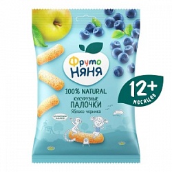 Палочки ФрутоНяня 20г Кукурузные яблоко черника
