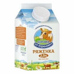 Ряженка Коровка из Кореновки 450г 4% п/пак