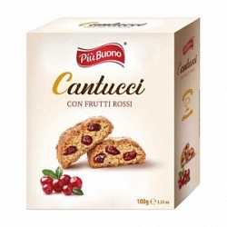 Печенье Кантуччи 100г Пъю буоно с клюквой