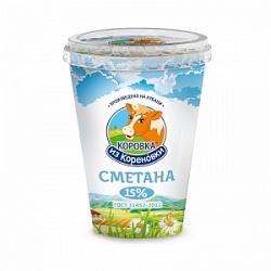 Сметана Коровка из Кореновки 300г 15% ст