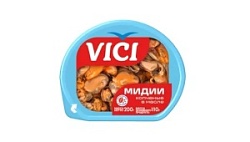 Мидии Вичи 200г Копчёные в масле