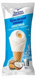 Мороженое Крымский пломбир 90г Рожок кокос-маракуйя (16) Мороженое Крымский пломбир 90г Рожок кокос-маракуйя (16)