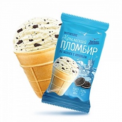 Мороженое Крымский пломбир 80г на молоке с печеньем стакан (30)