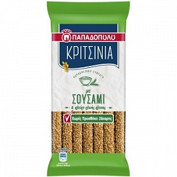 Палочки хлебные Пападопулос 170ш с кунжутом б/сахара