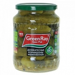 Корнишоны Грин Рей 720гр маринованные деликатесные ст/б