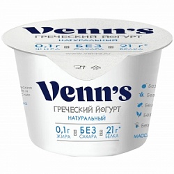 Йогурт Venn s 210г Греческий обезжиренный 0,1%