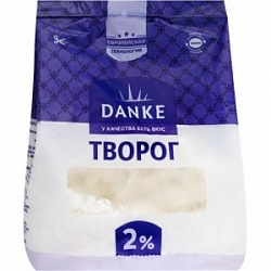 Творог Данке 350г Рассыпчатый 2% пакет