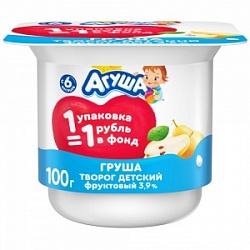 Творог Агуша детский 100г Груша 3,9%