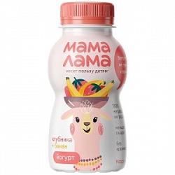 Йогурт Мала Лама 200г Клубника-Банан 2,5%