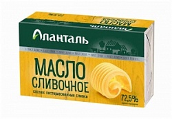 Масло Аланталь 180г сливочное Крестьянское 72,5%