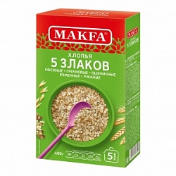 Хлопья Макфа 400г Овсяные 5 злаков