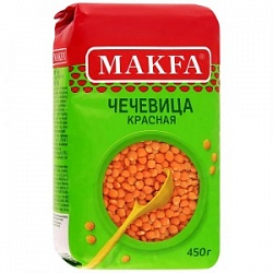 Крупа Макфа 450г Чечевица красная