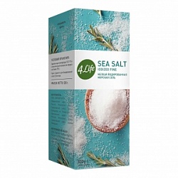Соль 4 Лайф 500г Морская мелкая натуральная(картон)