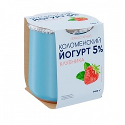 Йогурт Коломенский 140г Клубника термостат мдж 5% керамика