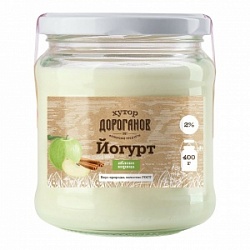 Йогурт Хутор Дороганов 0,4л Яблоко-Корица 2% ст/банка