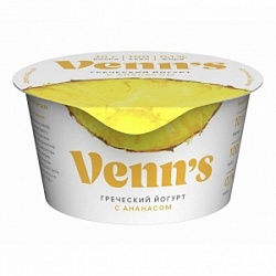 Йогурт Venn s 130г Греческий обезжиренный с ананасом 0,1%