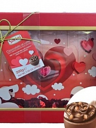 Конфеты Соринии 200г 3Д Любовь Блестки молоч.шокол.с орех.кремом