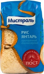 Мистраль рис 0,9 кг пропаренный длиннозерный Янтарь Мистраль рис 0,9 кг пропаренный длиннозерный Янтарь