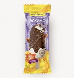 Мороженое SNAQ FABRIQ 70г Пломбир эскимо с миндалём в шоколаде (32)