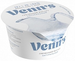 Йогурт Venn s 130г Греческий обезжиренный с клубникой 0,1%