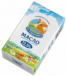 Масло Коровка из Кореновки 170г Сливочное Крестьянское 72,5%