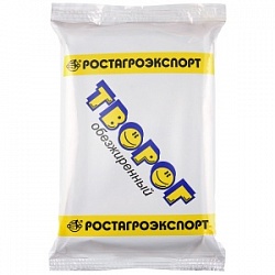 Творог Ростагроэкспорт 180г Обезжиренный мдж 0,5% флоу-пак