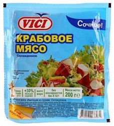 Вичи Крабовое мясо 200г замороженное