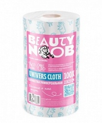 Салфетки Бьюти Нуб 100шт вискозные в рулоне с принтом