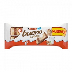 Батончик Киндер Буено Вайт 39г с молоч/орех нач