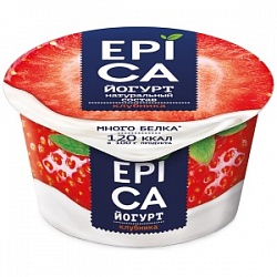 Йогурт Эпика 130г натуральный Клубника 4,8%