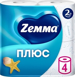 Бумага туалетная Земма Плюс 2-х сл. 4 рул. Океан