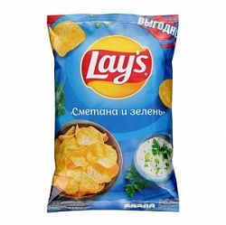 Чипсы Лейз 225г Сметана зелень