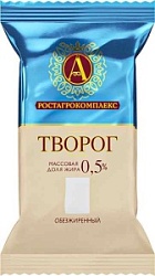 Творог А. Ростагрокомплекс 180г обезжиренный м.д.ж. 0,5%