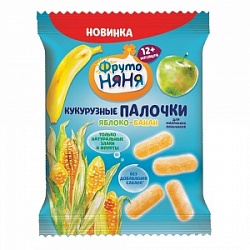 Палочки ФрутоНяня 20г Кукурузные с яблоком и банан