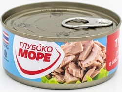 Тунец Глубокое море 160г рубленый в масле ж/б с ключом