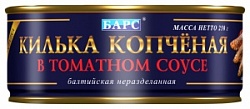 Килька Барс 250г Балтийская копченая в томате н/р №6