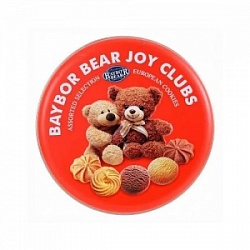 Печенье Годин 208г Мишки Ассорти (красная,белая)ж/б