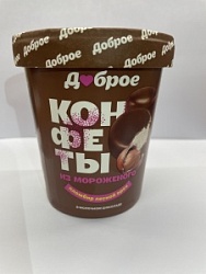 Конфеты из мороженого Доброе 120г Пломбир с пастой обж орехов в мол шок