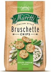Ломтики из багета Маретти 70г со вкусом Сметаны и лука Ломтики из багета Маретти 70г со вкусом Сметаны и лука