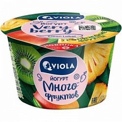 Йогурт Виола 180г Very Berry с тропическими фруктами 2,6%