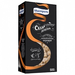 Мистраль сахар 500г кусков.трост.н/раф Демерара