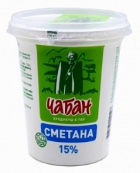 Сметана Чабан 300г 15% стакан