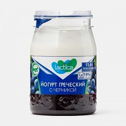 Йогурт двухслойный Лактика 190г Греческий с черникой 3%