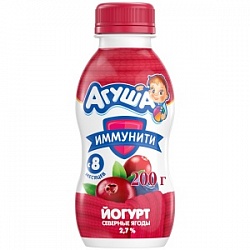 Йогурт Агуша 180г Северные ягоды 2,7% бут