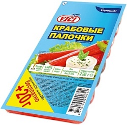 Крабовые палочки Вичи 200г+20г охложденные