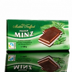 Шоколад Мэтр Трюффо 100г с мятно-кремовой начинкой